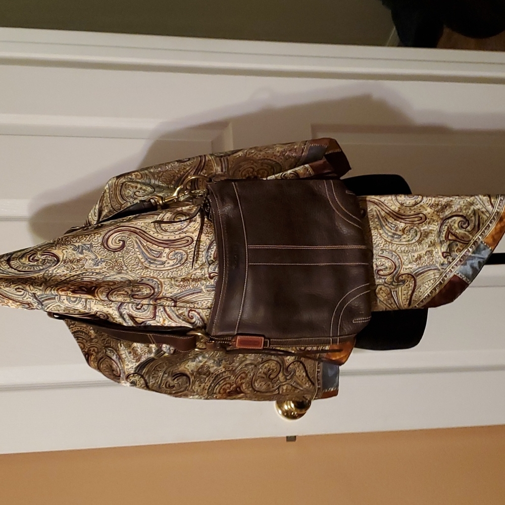 Brown Distressed leather Coach Crossbody.